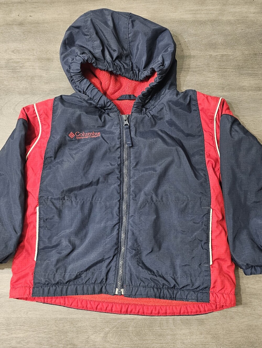 Columbia Kids Navy and Red Hooded Winter Jacket- 4T